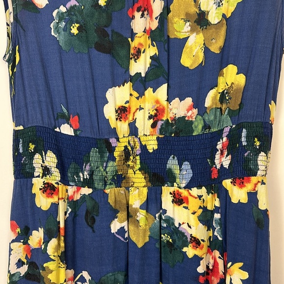 Maeve Anthropologie Evaline sleeveless A-line Floral Blue Dress S - Picture 7 of 13